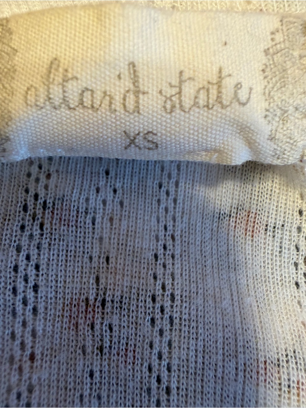 Altar'd State Cream Ribbed Long-Sleeve Floral Top - Picture 7 of 7